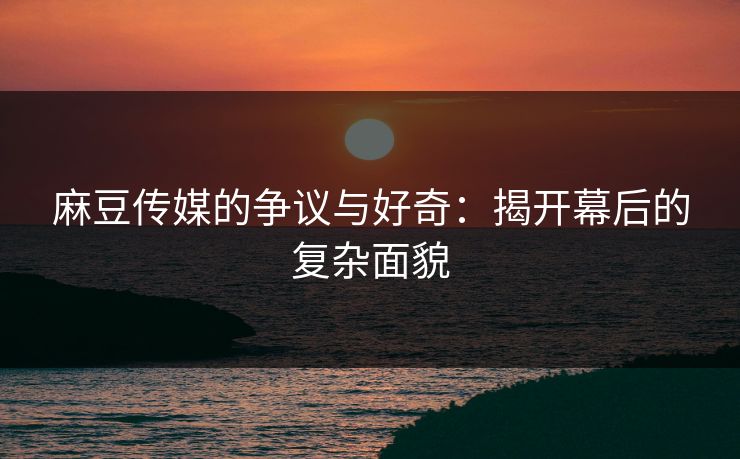 麻豆传媒的争议与好奇：揭开幕后的复杂面貌