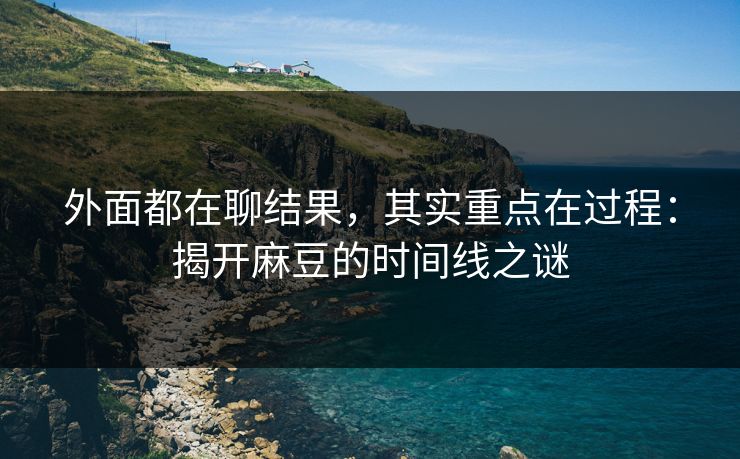 外面都在聊结果,其实重点在过程:揭开麻豆的时间线之谜